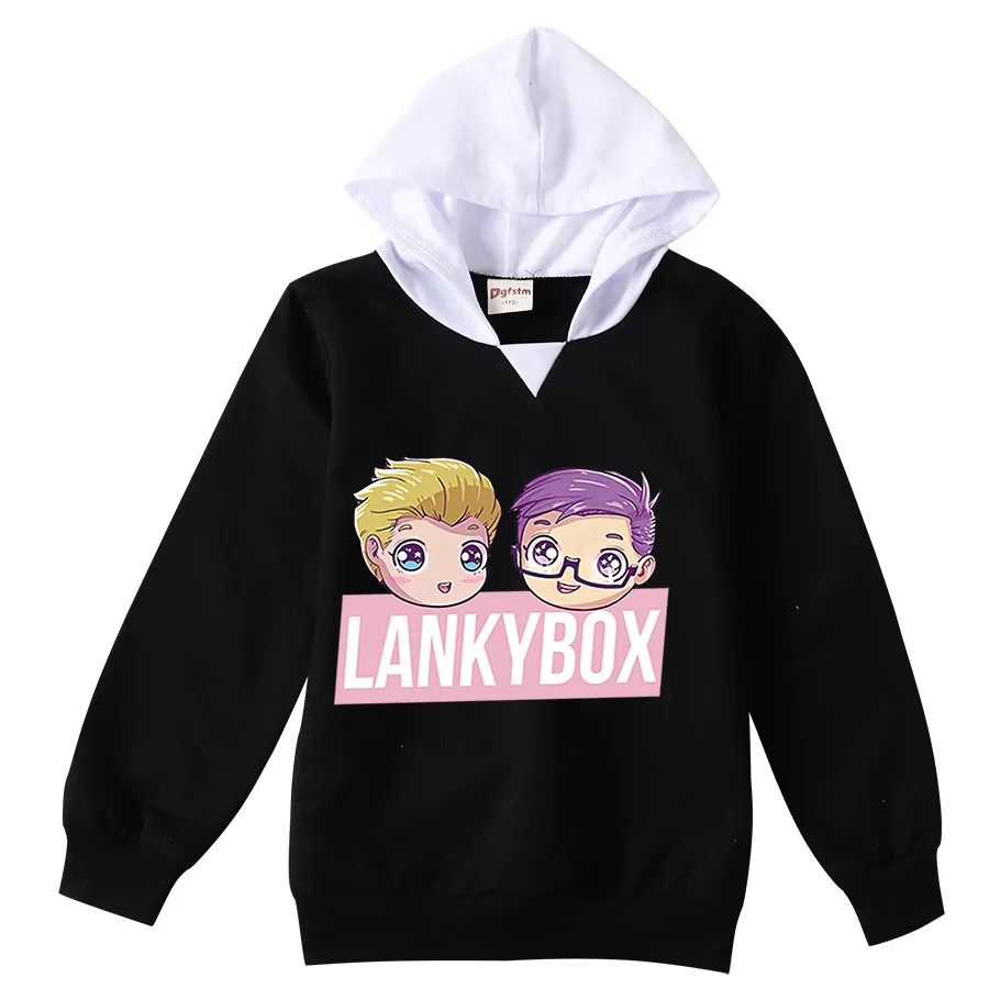 

Кавайная одежда Lankybox, детское осеннее тонкое пальто, джемпер с капюшоном для маленьких мальчиков, толстовки для девочек-подростков, Детский...