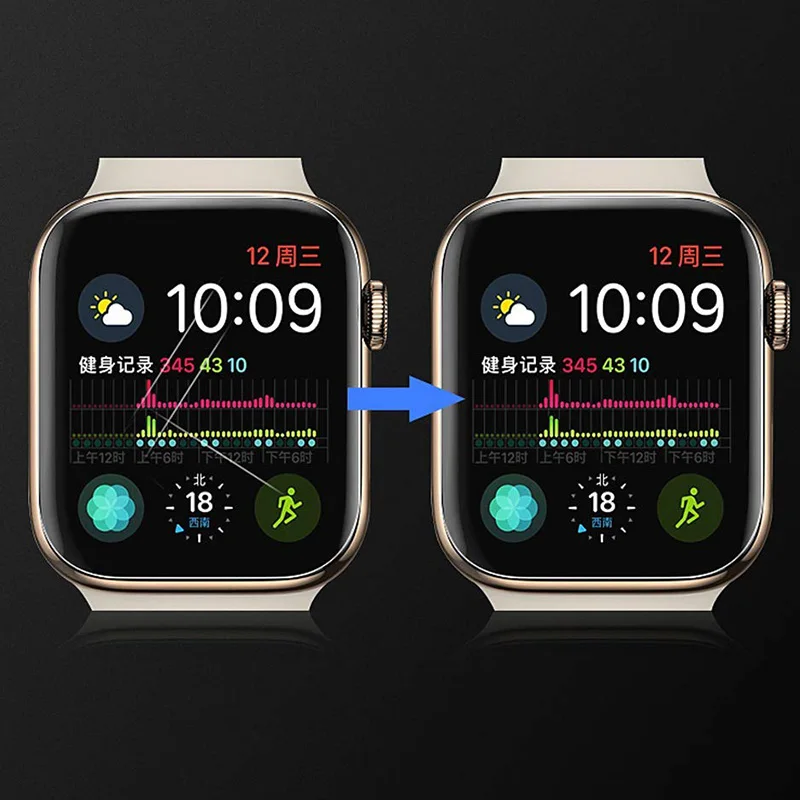 2PCS 9D Full Curved Soft Tempered Glass For Apple Watch 38 40 42 45 44mm Screen Protector For iWatch 8 7 4 5 6 Protective Film