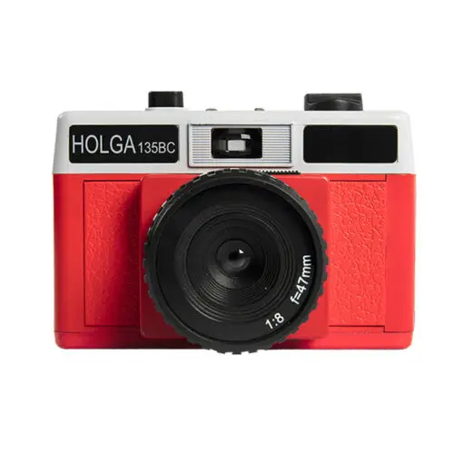 

HOLGA 135BC Red White Lomo 35mm Film Camera Black Corner Effect 135 BC Holga