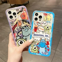 anime monsters university cartoon phone cases for iphone 13 12 11 pro max mini xr xs max 8 x 7 se couple anti drop soft cover