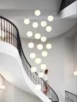 stairs modern nordic chandelier loft duplex living room hotel lobby long chandelier home decorative lighting