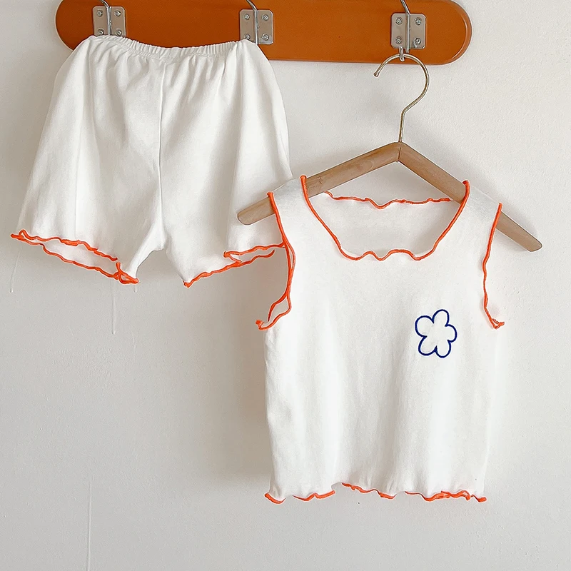 

Children Clothes Summer Infant Baby Girl Clothing Set Cotton Sleeveless T-shirt+Shorts Toddler Baby Girl Clothes Suit