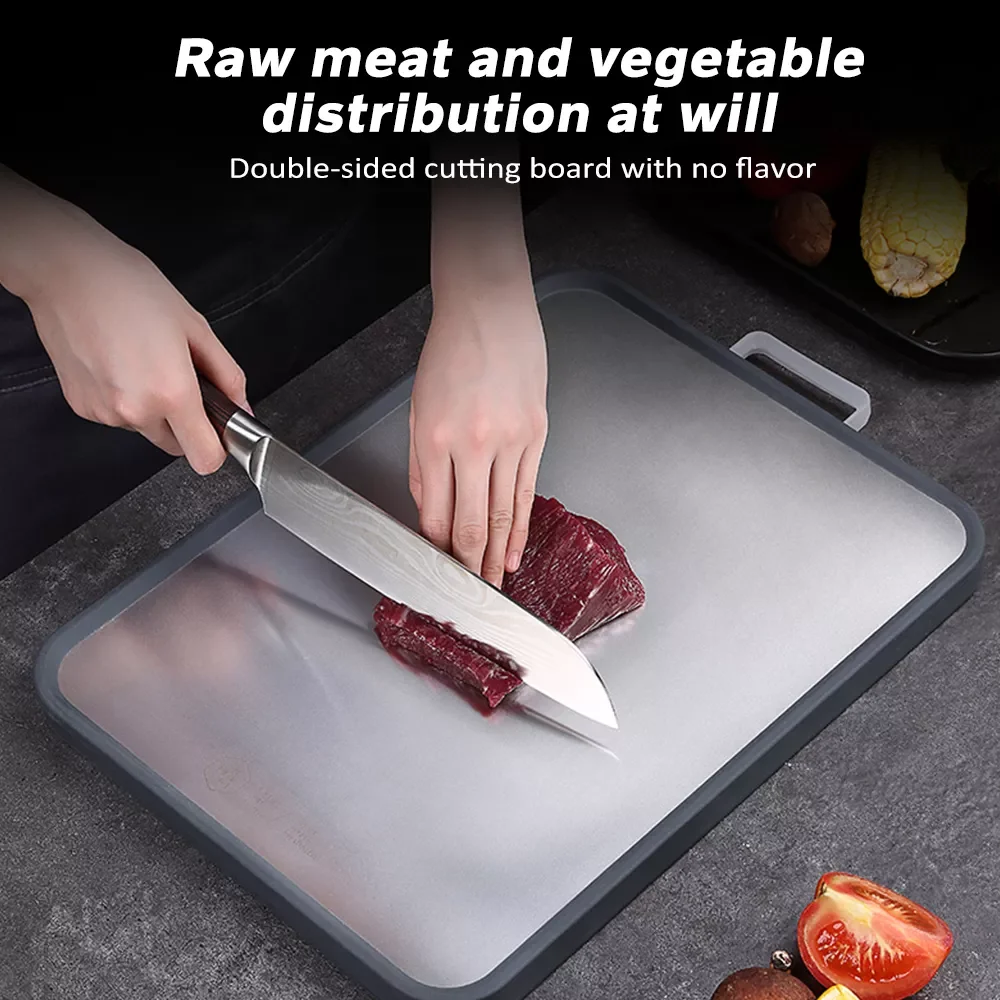 

Разделочная доска для кухни, нескользящая Двусторонняя противоплесневая пластиковая и нержавеющая сталь, Разделочные Блоки для хлеба, фру...