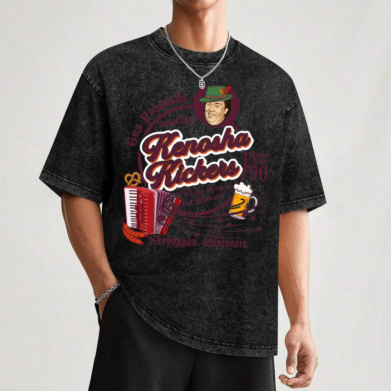 Футболка Kenosha Kickers the Polka King of Midwest винтажная футболка с рисунком забавные футболки