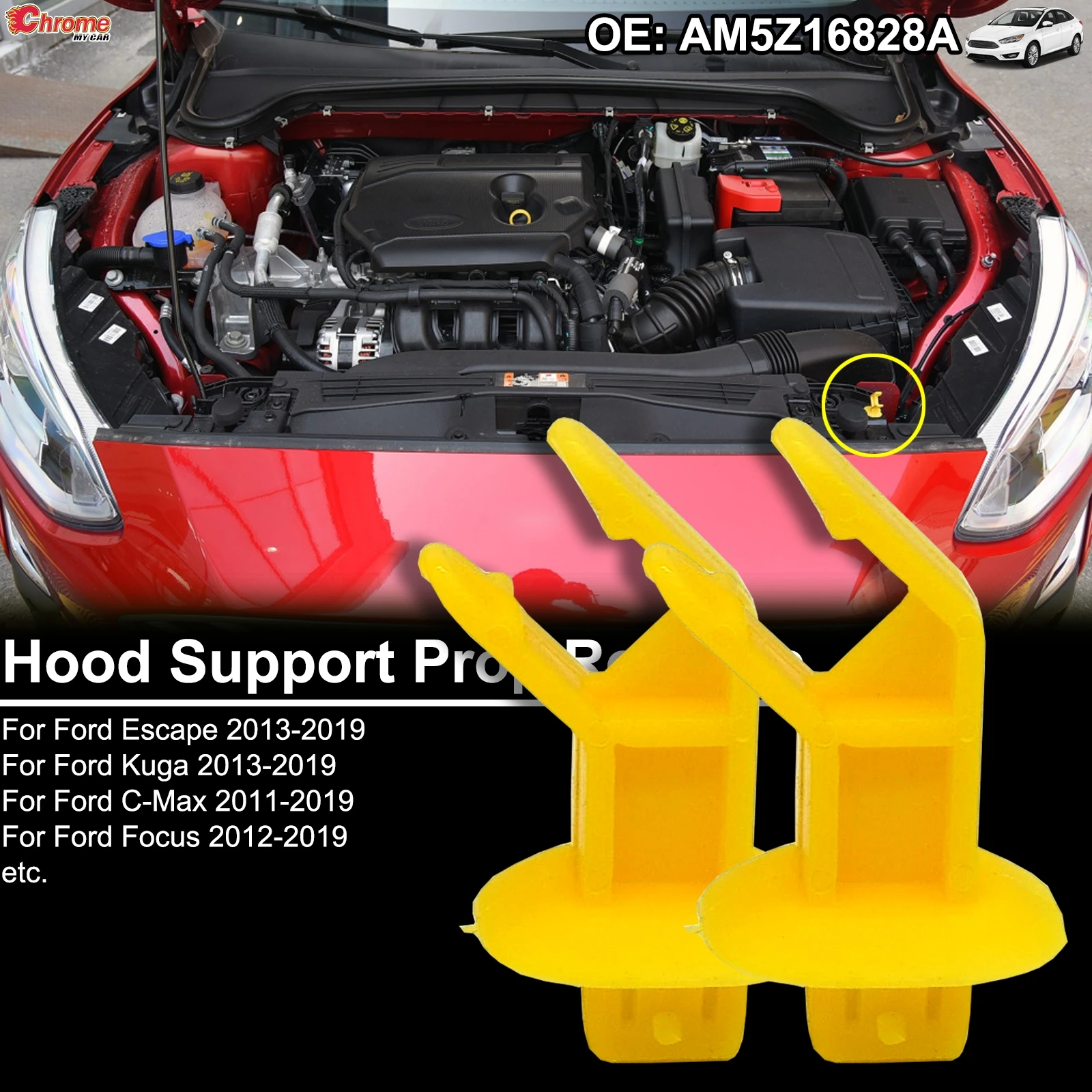 

2 шт. для Ford Escape Kuga C-Max Focus Rod Опора капота Prop Clip AM5Z16828A автомобильные запасные части 2013 2014 2015 2016 2017