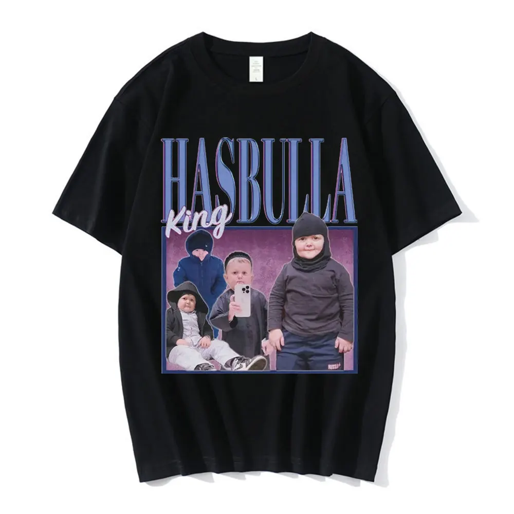 2023 Hasbulla Fighting Meme Fashion Brand T Shirt Men Women Mini Khabib Blogger T-Shirt 100% Cotton Oversized Tee Free Shipping