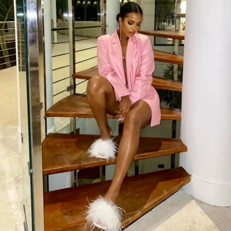 MSMUSI 2025 Новое модное женское сексуальное мини-платье с лацканами и кристаллами на