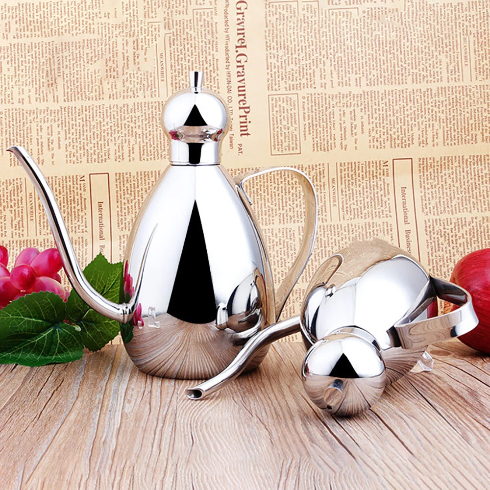 

Креативный набор кастрюль для масла из нержавеющей стали 304 с длинным горлышком, пыленепроницаемый кастрюля для масла, кухонные принадлежности, съедобная емкость для хранения масла, инструменты для готовки