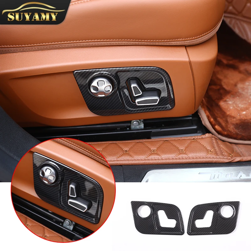 

2Pcs Car Styling Side Seat Adjust Panel Switch Button Cover Trim For Maserati Ghibli/Quattroporte/Levante Accessories Interior