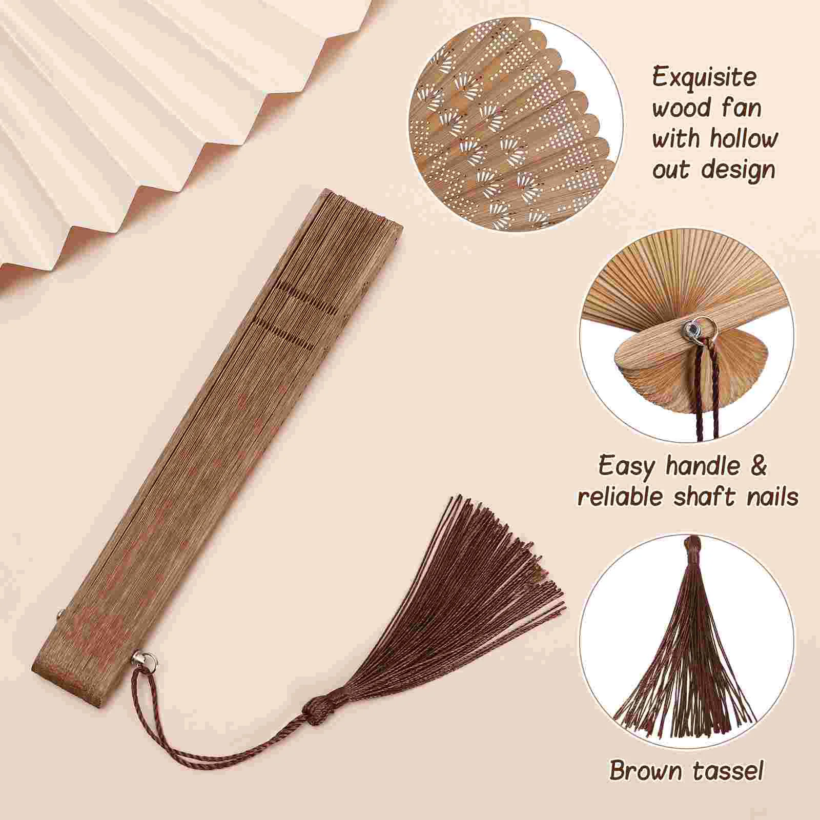 Бамбуковый складной вентилятор портативный китайский ручной винтажный в