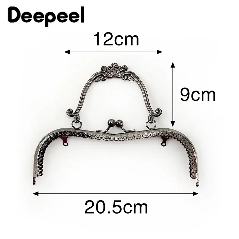 4/10Pcs Deepeel 20.5cm Retro Metal Bag Kiss Clasp Sewing Lock Buckle Purse Frame Handle DIY Hardware Crafts Parts Accessories