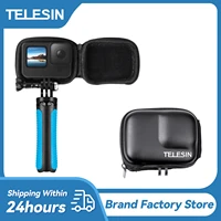telesin mini eva protective storage bag for gopro hero 10 9 black silver action camera waterproof box mount go pro accessories