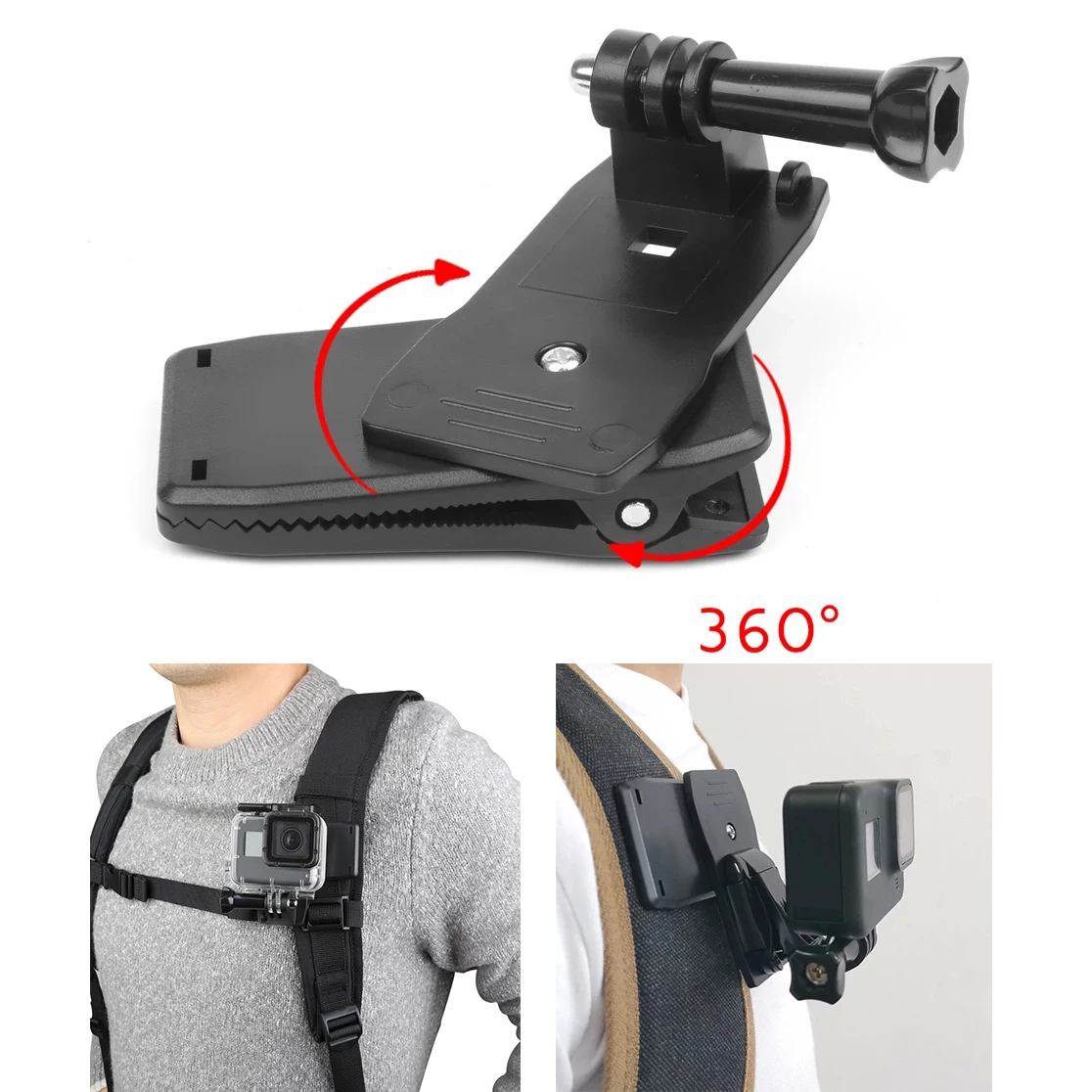 

360 Degree Rotary Clip Backpack Mount Action Camera Clip For all Camera GoPro Hero 10 9 8 Insta360 One RS R DJI Action 2 cameras