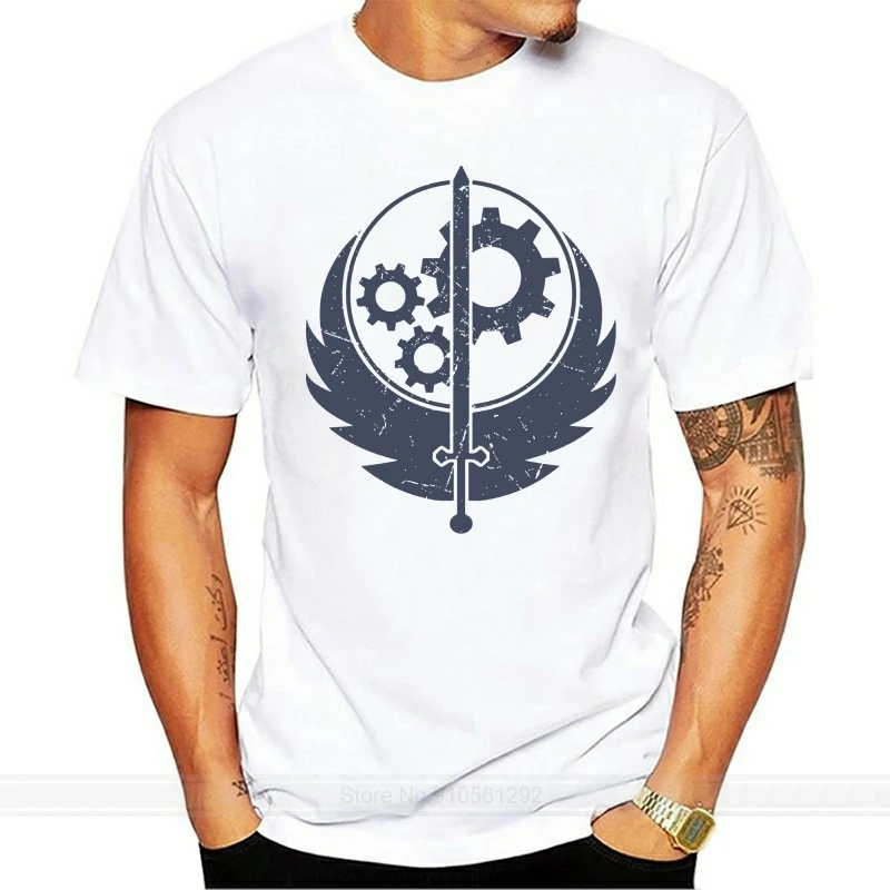 

Brotherhood of Steel T-Shirt - Cool Fall Shirt Summer Fashion Men Short Sleeve T-Shirt fashion t-shirt men cotton brand teeshirt