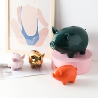 enamel cute pig piggy bank children room money safe birthday gift abstract animal cartoon ceramic pig piggy bank home decoration