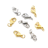 20pcspack stainless steel gold plated lobster clasp with jump rings for bracelet necklace chains diy jewelry making findings