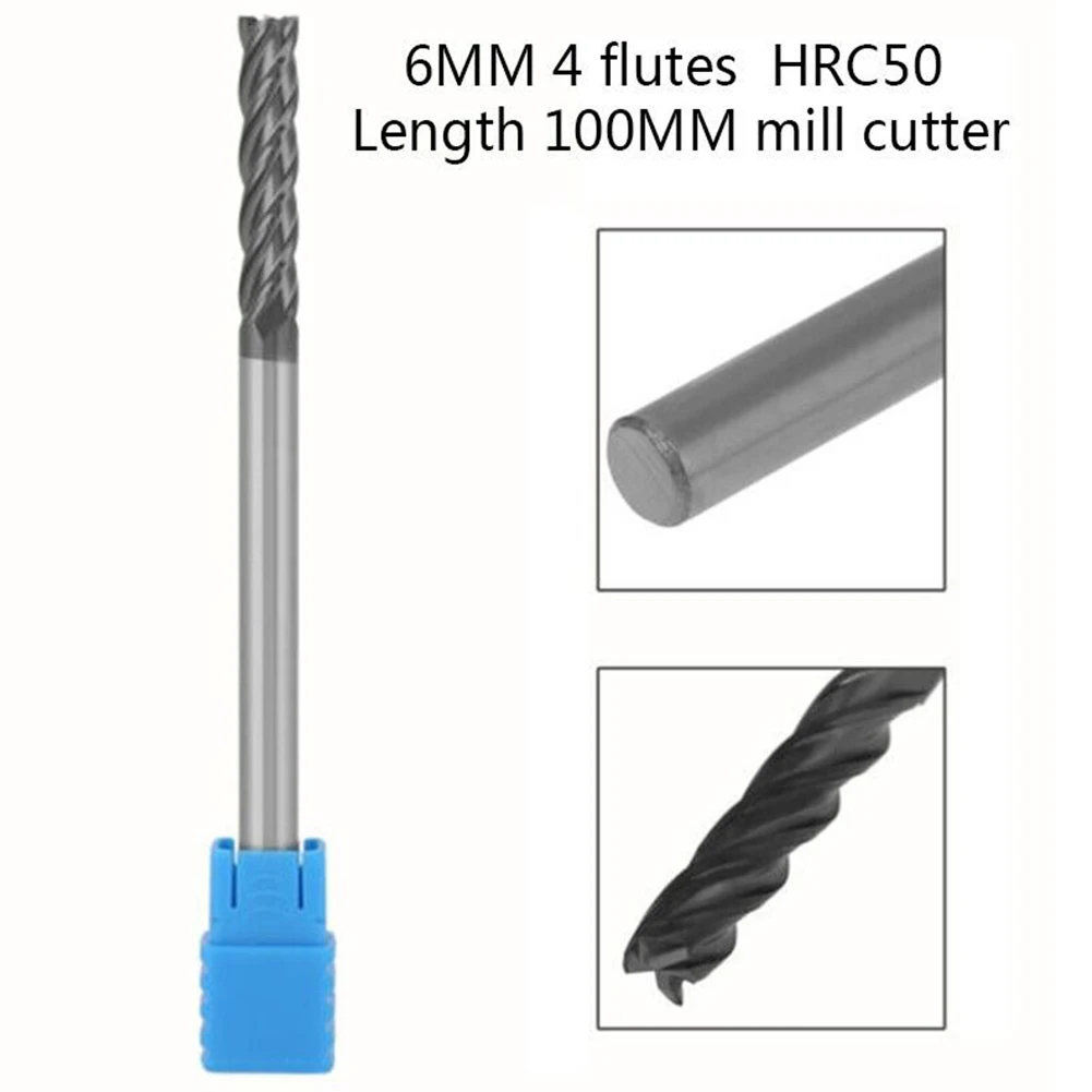 

Carbide End Mill HRC45 4 Blade Super Long Handle 150MM Milling Cutter CNC Router Bit 6mm Shank Carbide End Mill Milling Machines