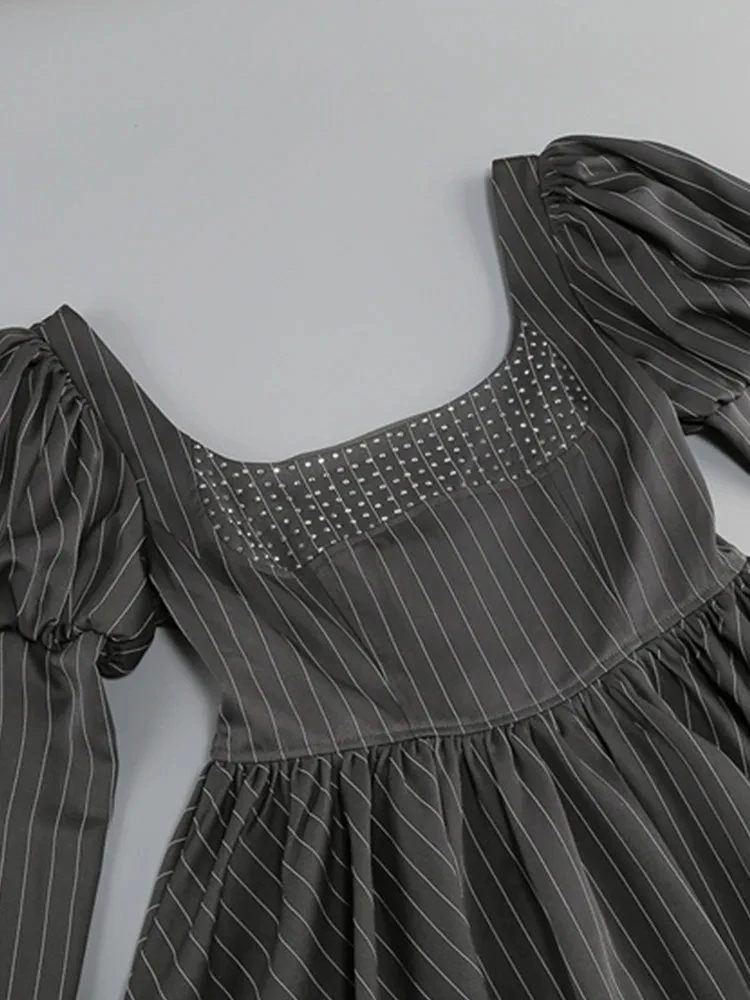 Женское платье с длинным рукавом черное плиссированное платье-трапеция со