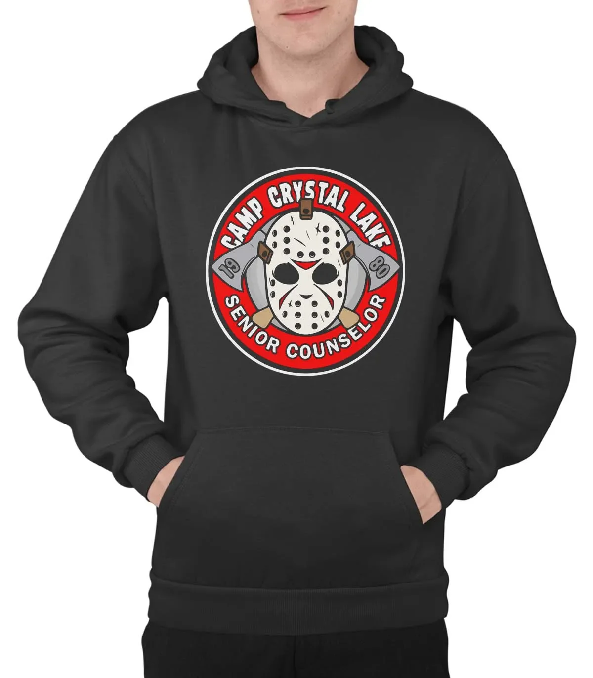 

Camp Crystal Lake Jason Original horror movie hoodie funny parody, man woman fashion, sizes S M L XL XXL, wear, Premium sweatsh