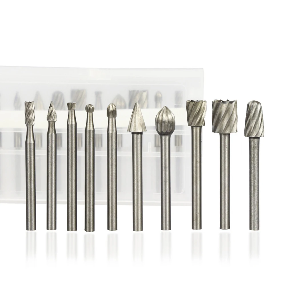 

12pcs Carbide Rotary Burrs Drill Bits 2mm 3mm Carving Milling Cutter Deburring Grinding For Metal Woodworking Carving Tool