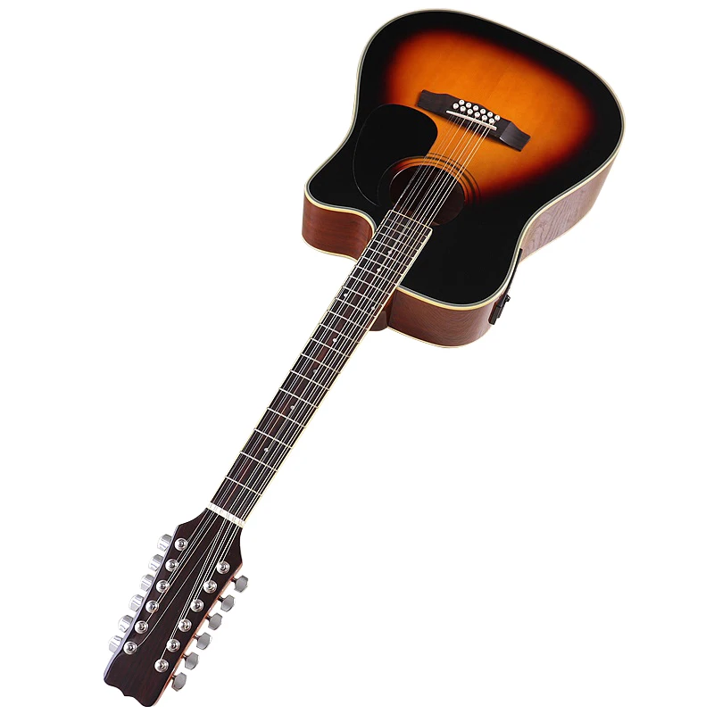 Chitarra acustica superiore 41 pollici in legno di abete laminato 12 corde chitarra Folk Full Size lucida di colore naturale con EQ