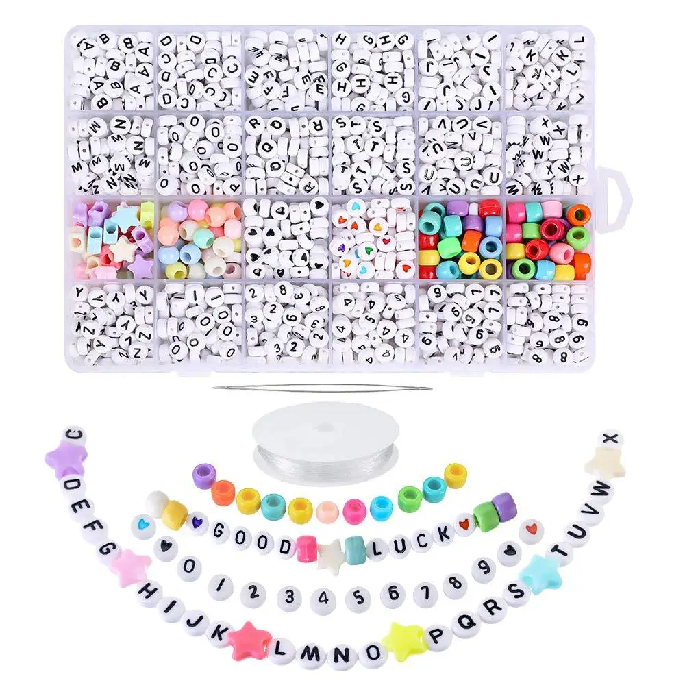 

Smile Forward2155pcs Letter Acrylic Beads Pony Beads For Jewelry Making DIY Accessories DIY Making Finding