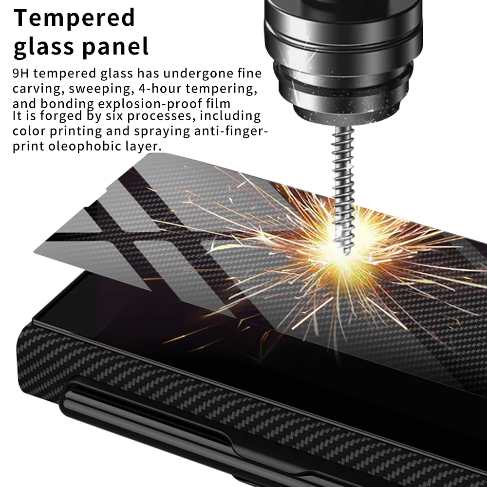 For Samsung Galaxy Z Fold 5 Fold 4 3 Case Ultra-thin Magnetic Hinge Kickstand Shockproof Protection Pen Holder Case For Fold3 4