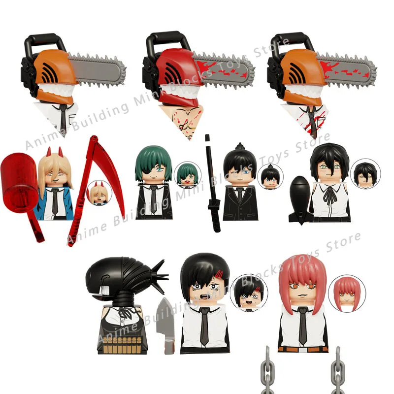 

KT1067 Chainsaw Man WM6159 Anime Cartoon Pochita Denji Power Bomb Reze Mini Action Toy Figures Building Blocks Assembl Toys Gift