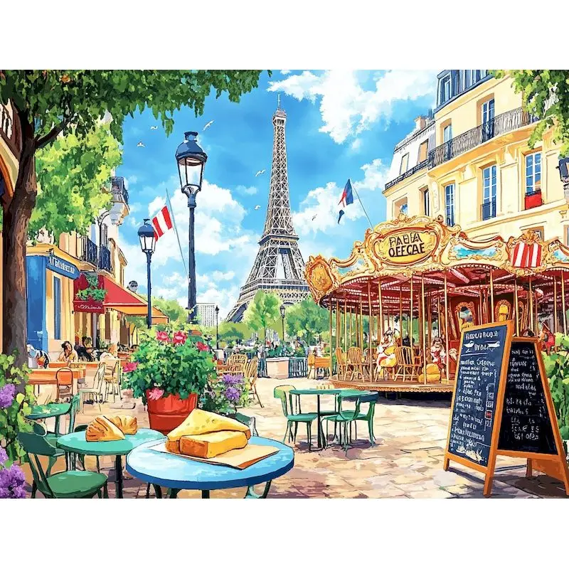 GATYZTORY рамка для рисования по номерам пейзаж DIY масляная окраска уличный холст