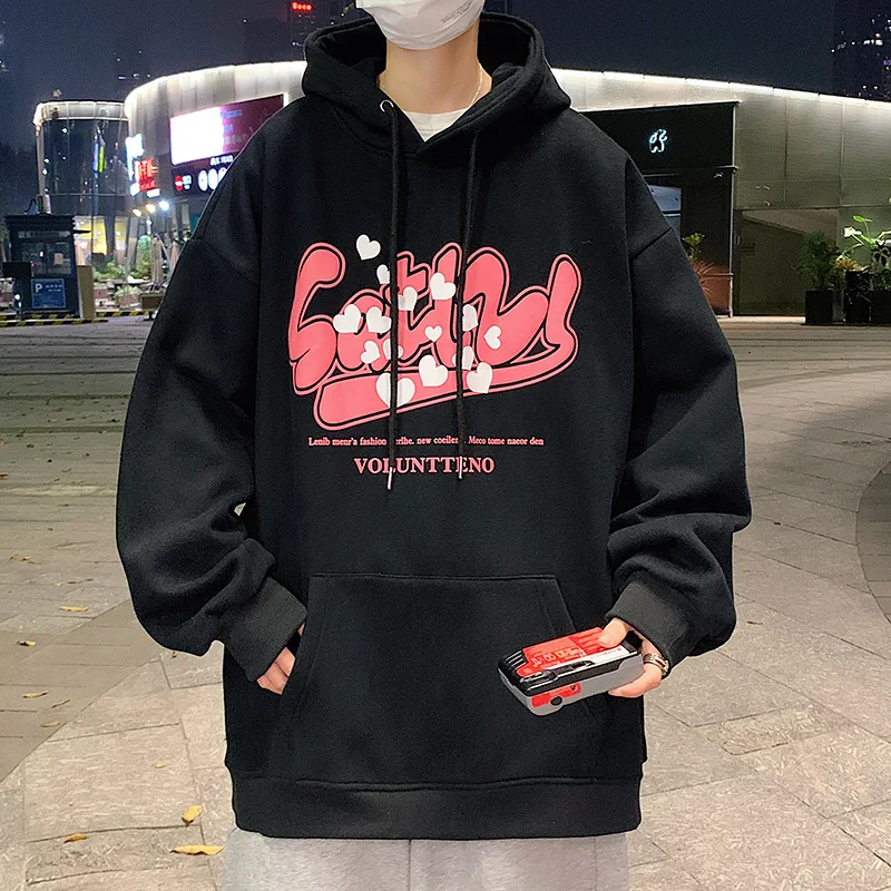 

2023 осень весна Повседневный Черный Белый мужской хип-хоп пуловер с длинным рукавом толстовки уличная одежда оверсайз