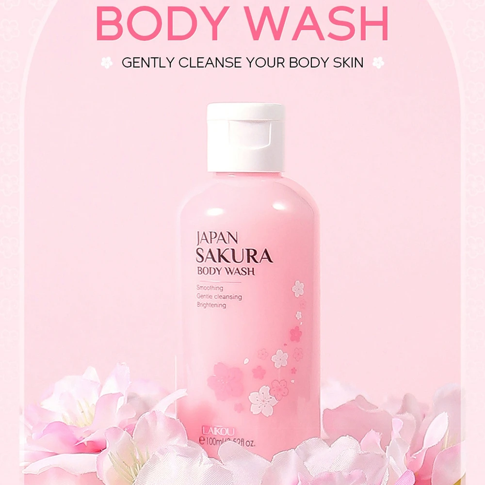 

Sdotter 100ml Sakura Body Wash Shower Gels Lotion Smooth Gentle Cleansing Moisturizing Brighten Shrink Pores Repaire Toner Anti-