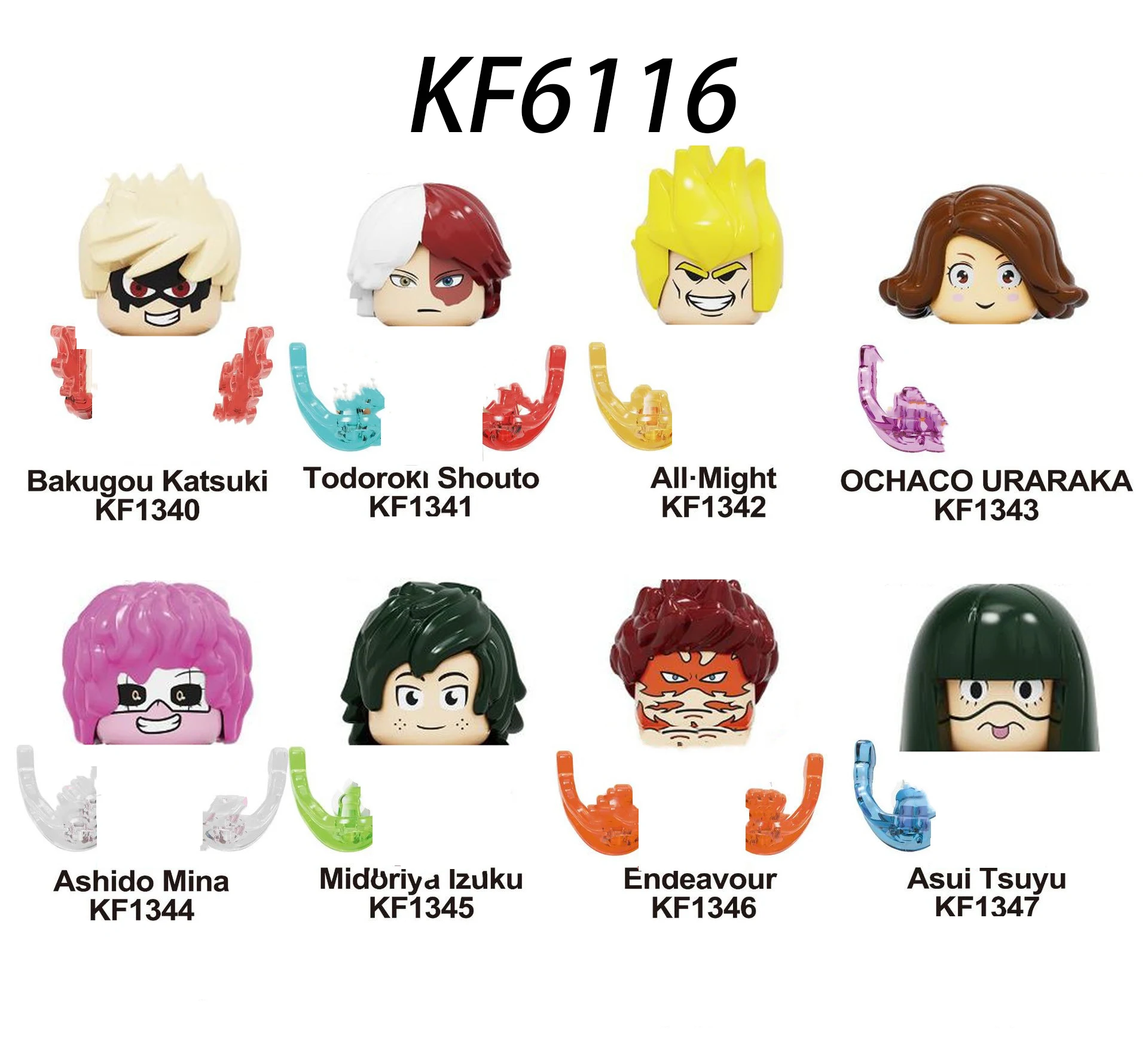 

Kf6116 Anime Action Character Buiding Blocks Toys for Kids My Hero Academia Series Compatible Anime Figures Children Girls Toys