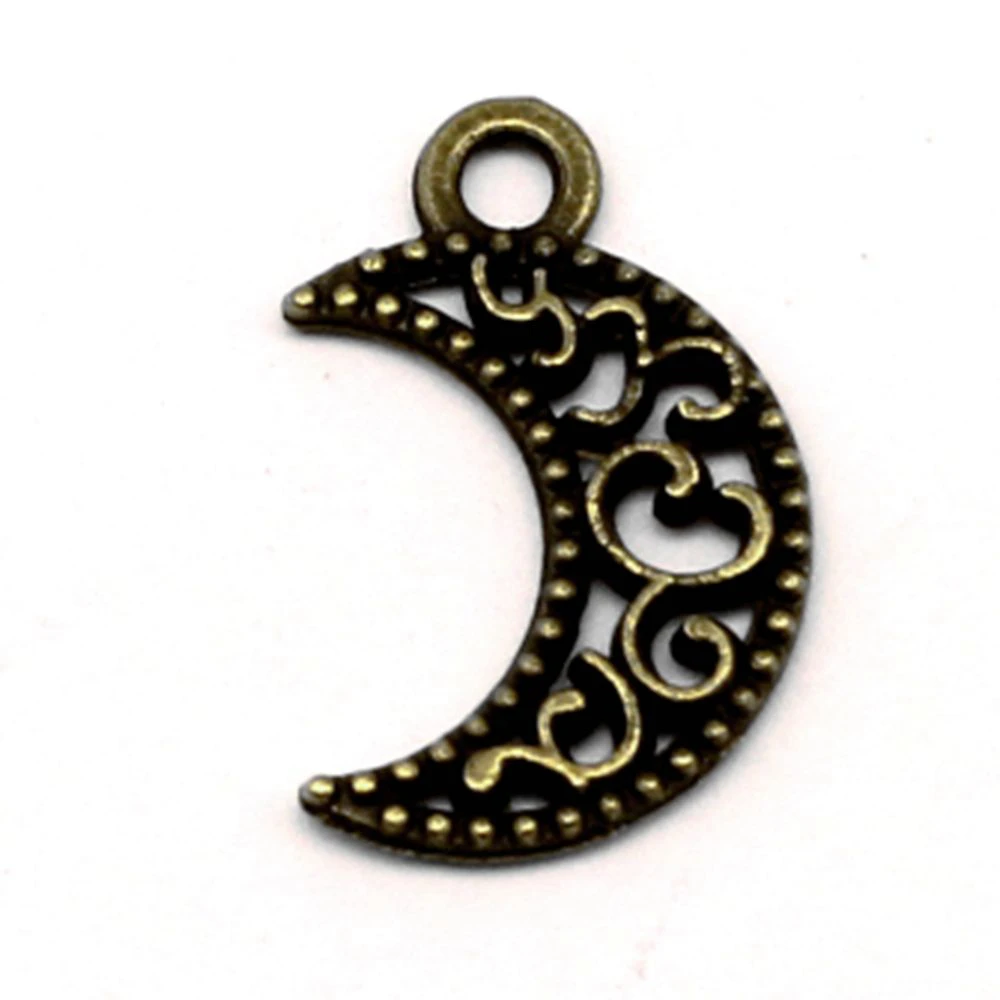 

240pcs Wholesale Jewelry Lots Moon Charms Pendant Supplies For Jewelry Materials 11x18mm