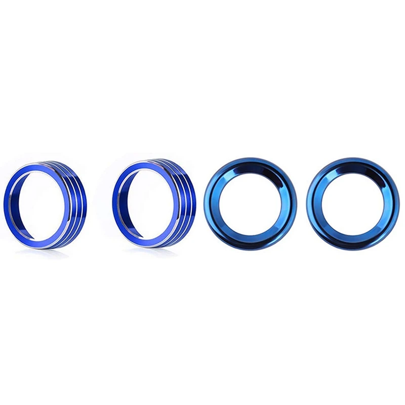 

New4 Pcs Car Accessories: 2 Pcs Air Condition Knob Cover Trims & 2 Pcs Interior Door Audio Speaker Ring Cover Trim
