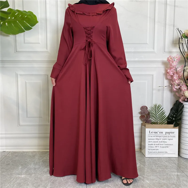 Женская юбка из крепа Среднего Востока с большим подолом и длинным рукавом, мусульманские платья