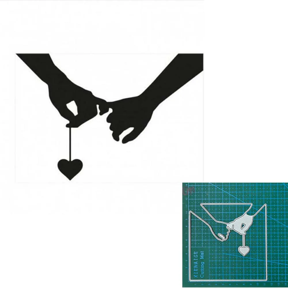 

love Holding hands Metal Cutting Dies Craft Embossing Die Cut Decoration Blade Punch Stencils decorate 2023