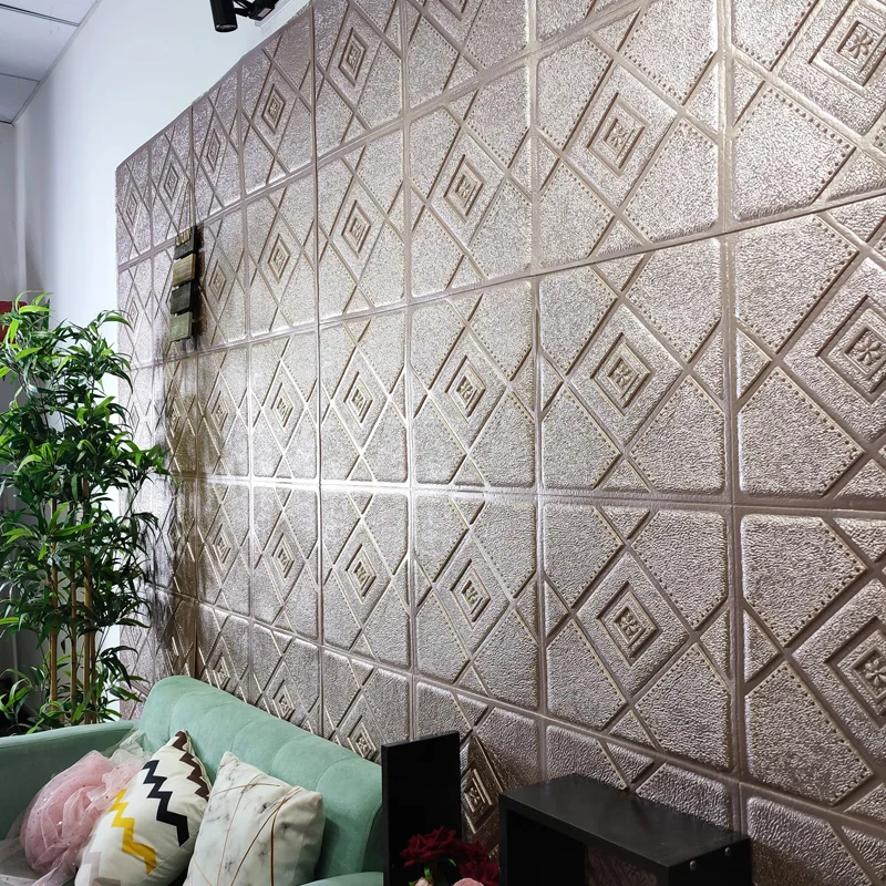 

3D European Three-dimensional Wall Stickers Creative TV Background Wall Soft Package Wallpaper Self-adhesive Decorative Stickers