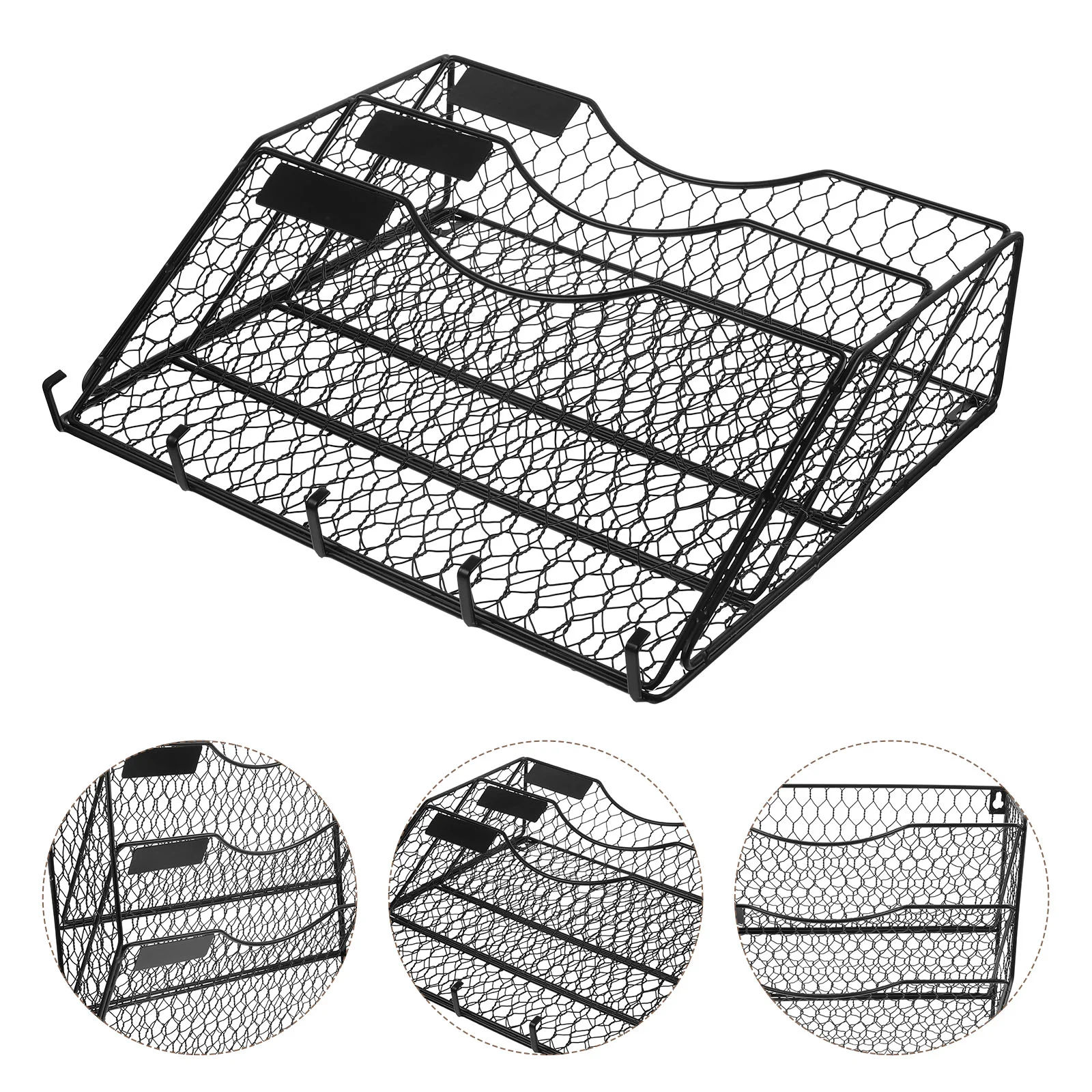 

Magazine Display Stand Wall Organizer Hooks Wire Basket Hanging Baskets Organizing File Holder