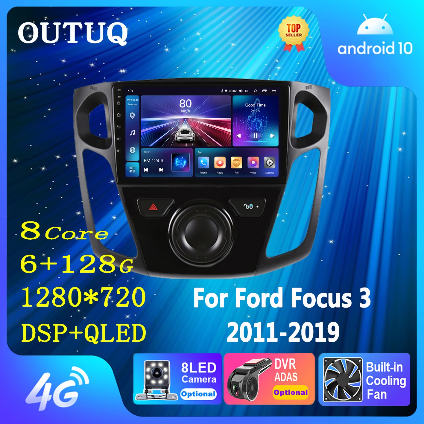 

Автомобильная Мультимедийная система для Ford Focus 3 Mk3 2011-2019, 2 Din, 4G, Wi-Fi, GPS-навигация