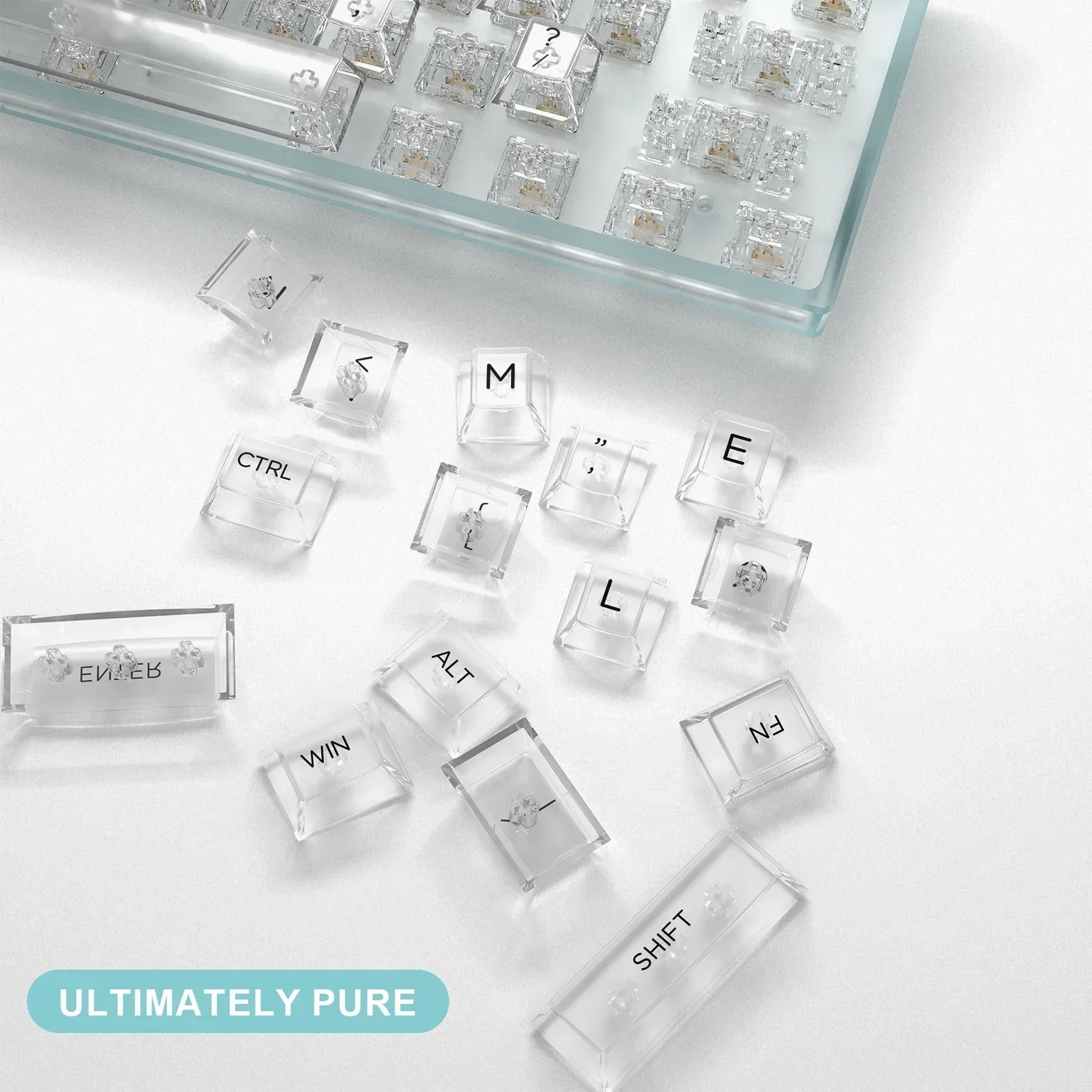 140-клавишные белые прозрачные колпачки для клавиш Cherry Profile Ice Crystal Keycap с