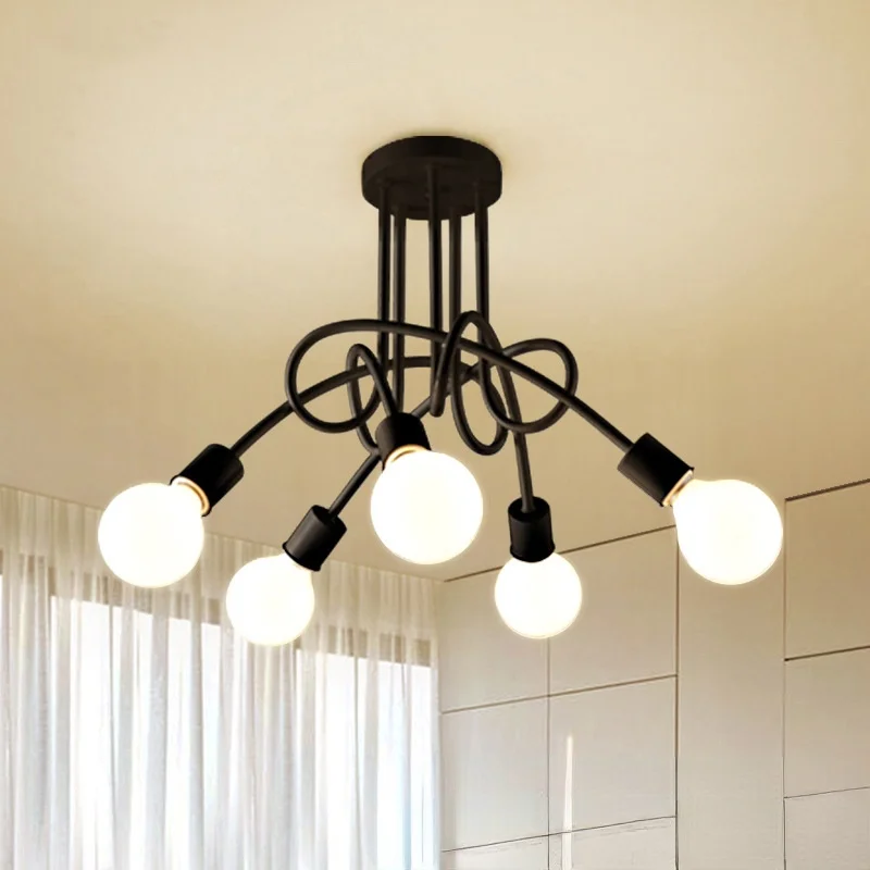 

Chandelier Home Lighting American Light Light Decoration Retro Room Living Fixtures Bedroom Wrought Cheap Ceiling Iron