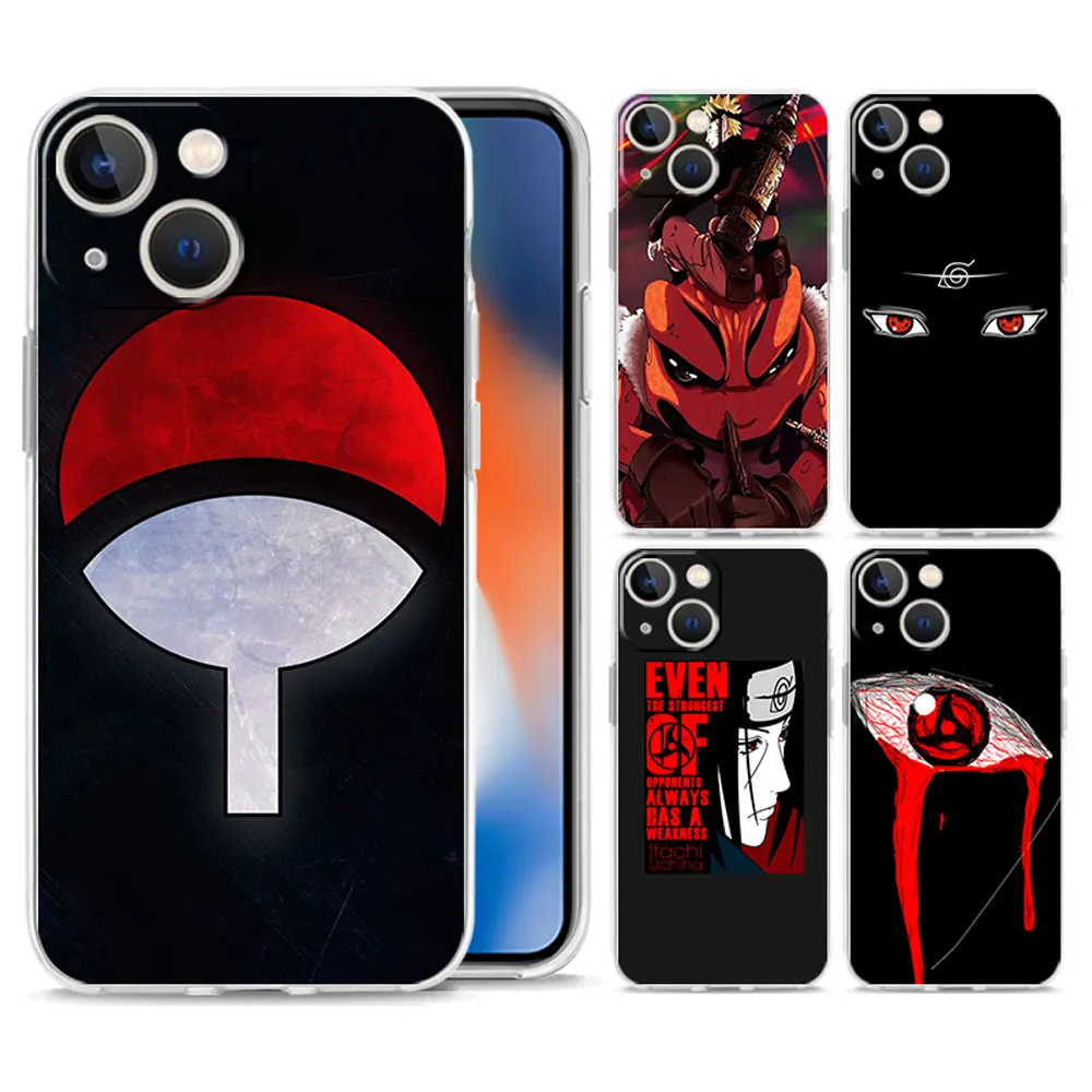 

Anime Naruto Uchiha Itachi Phone Case for iPhone 11 12 13 Pro 12 mini SE2 7 8 Plus 5s 6 XR XS Max Transparent Cover Funda Coque