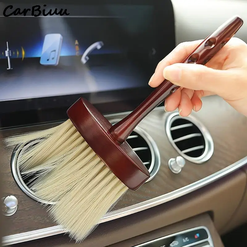 

1 Pcs Car Interior Cleaning Wooden Brush Air Outlet Dashboard Detailing Brushes Sweeping Dust Remover Soft Bristles Brushes