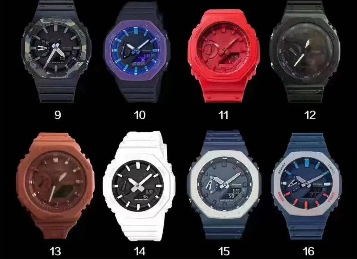 

Мужские Спортивные кварцевые цифровые часы 2100 светодиодный светодиодные автоматические часы с подсветильник кой для рук, двойной дисплей ...