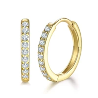 1 pair cubic zirconia gold hoops earrings for women sterling silver small piercing conch earlobe tragus circle men hoops