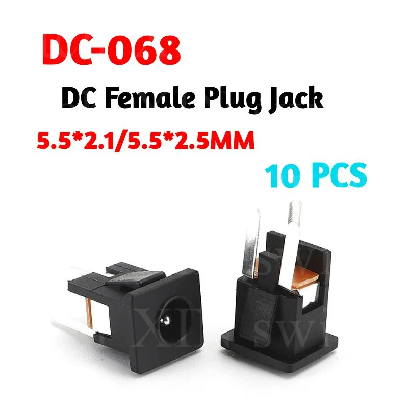 

10PCS DC-068 3pins DC power outlet Wall Switch Jack Waterproof Outer diameter 6mm DC audio jack