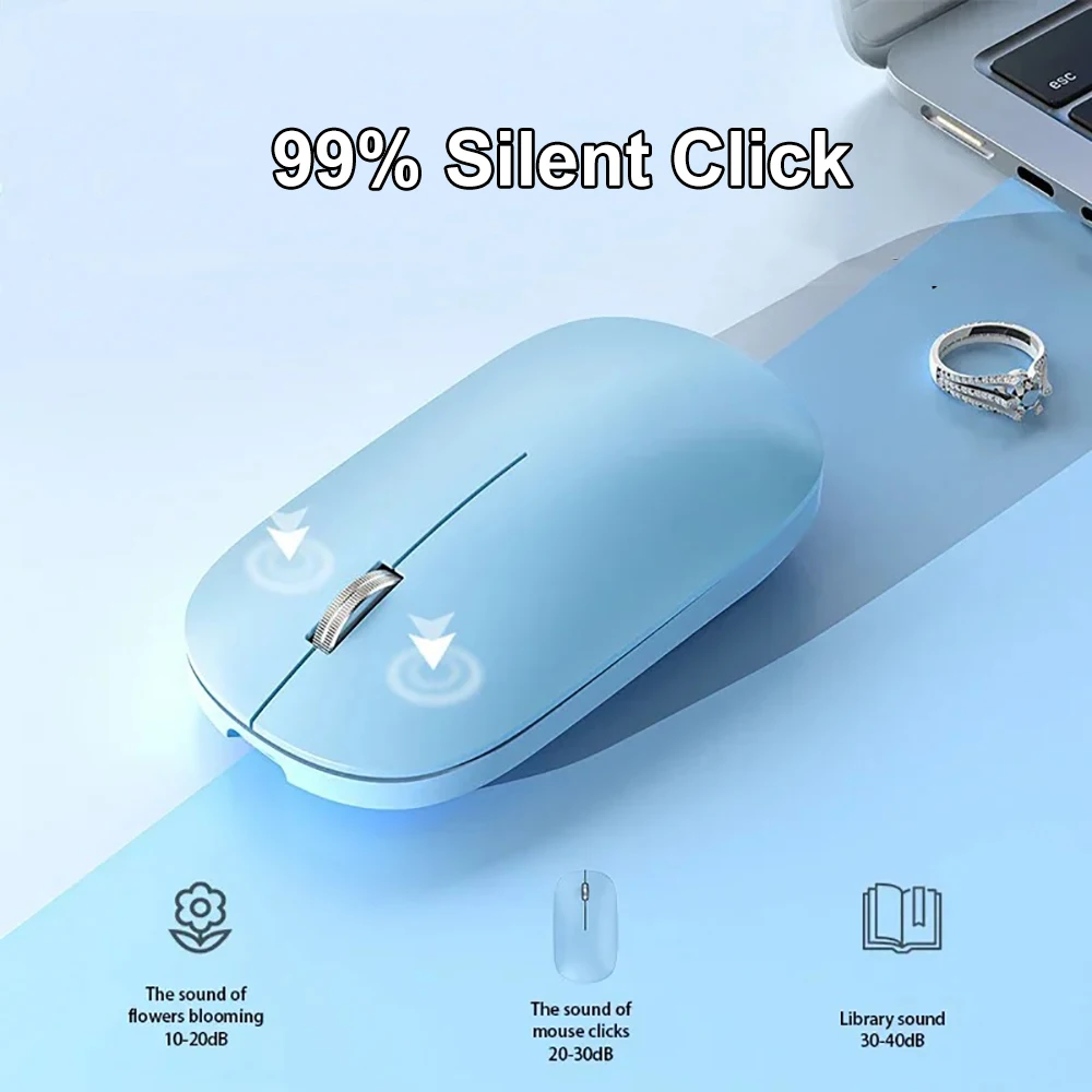 Фото Беспроводная мышь 2,4G, Bluetooth-мышь, двухрежимная перезаряжаемая мышь, игровые мыши, офисная бесшумная кнопочная мышь для ПК, ноутбука, планшета №5