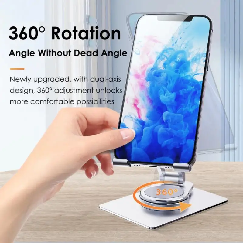 

Universal Aluminum Alloy Portable Stand Rotation Smartphone Mount Adjustable Mobile Phone Holder Within 12.9inch Stand Accessory