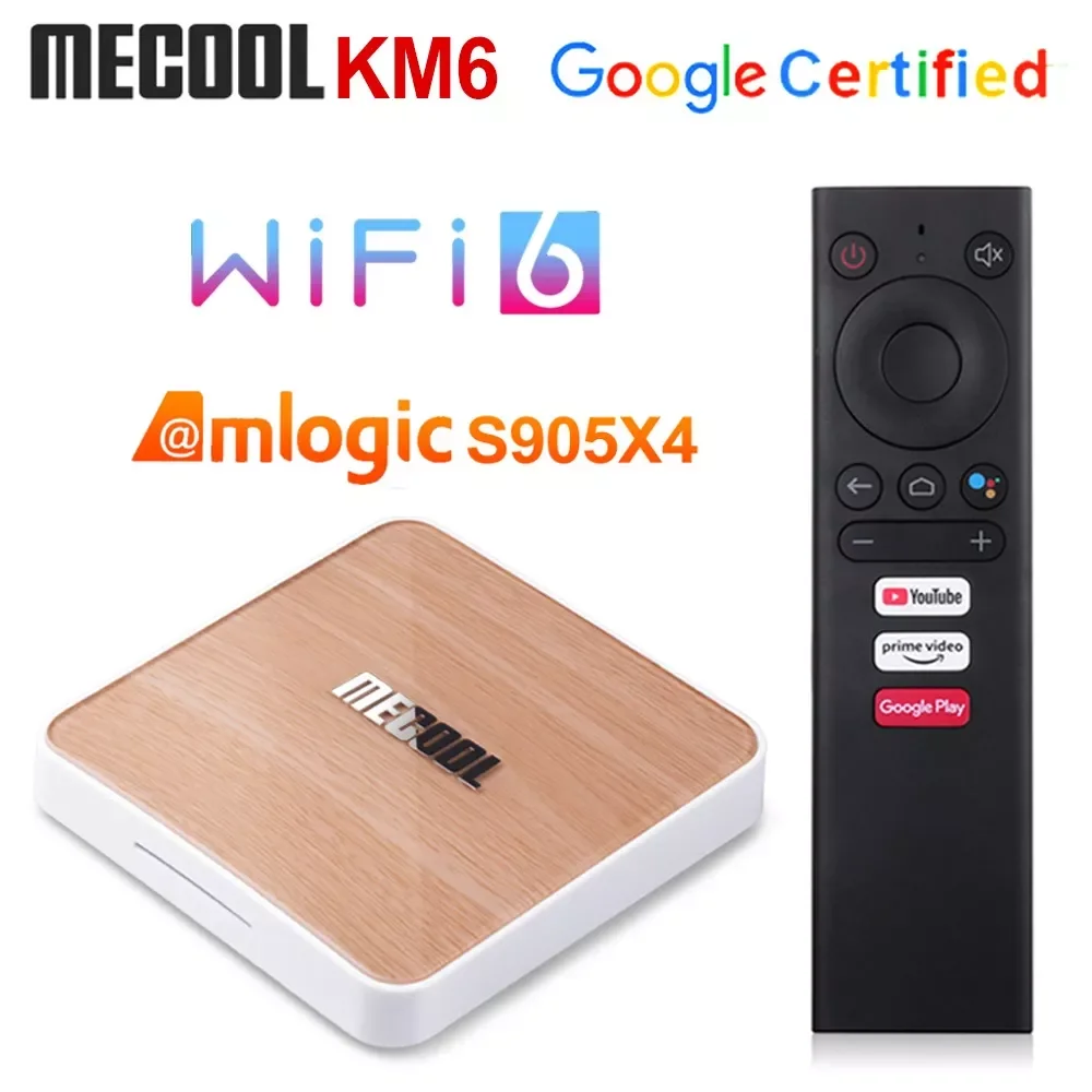 

Global 4GB 64GB 32GB Mecool KM6 deluxe edition TV Box Android 10 Amlogic S905X4 Google Certified Wifi 6 1000M BT Media Player