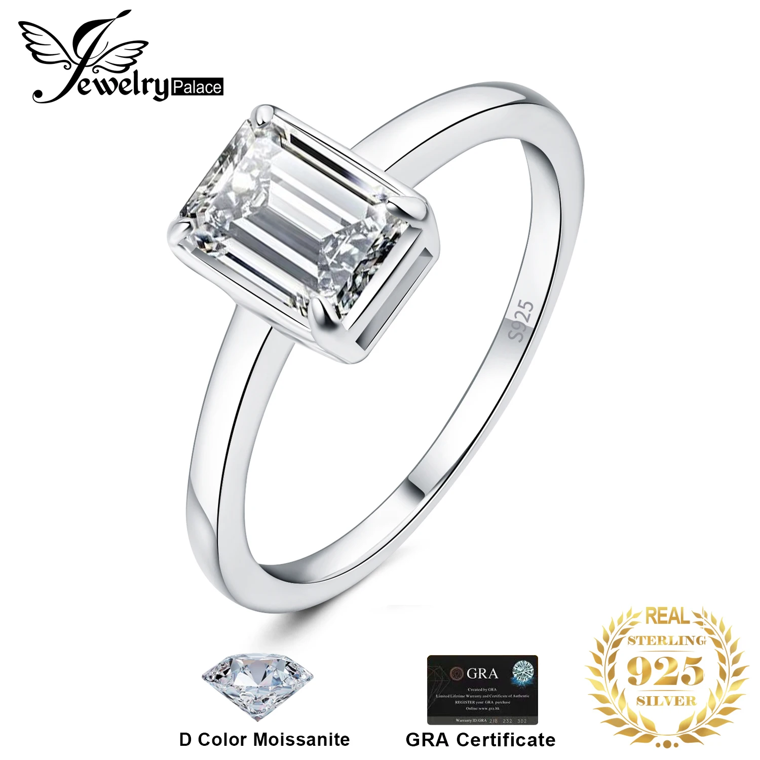 JewelryPalace Муассанит кольцо из серебра | AliExpress